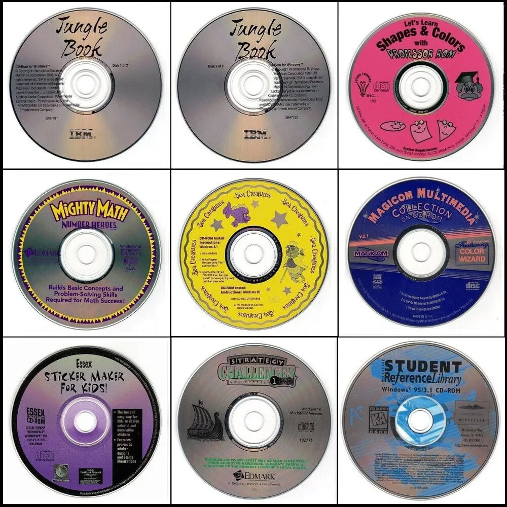 9CD Vintage KIDS LOT #6 (1996) NEW or LIKE NEW in sleeves as pictured!